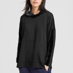 EILEEN FISHER Velvet Trim Hoodie Top